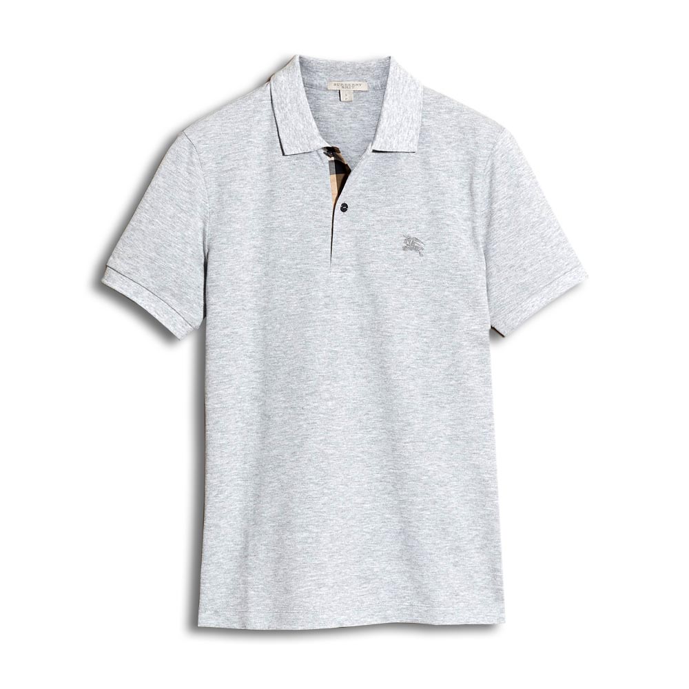 Check placket polo shirt deals